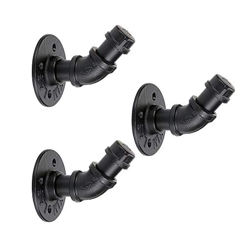 ADFD Peignoir et Serviette Crochet,Heavy Duty DIY Style, Rustique et Chic Industriel Tuyau de Fer avec Finition Noire, métal galvanisé à Fixation Murale 3PCS thumbnail