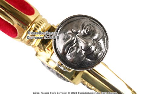 Etrading 45" Masonic Ceremonial Sword Templar Knight Freemasonry Red Handle with Plaq