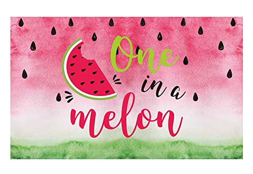 Allenjoy One in a Melon Watermelon Backdrop for Kids Girls 1st Birthday Party Infant Newborn Baby Shower Photography Background Summer Twotti Frutti Party Banner Cake Table Decors Photo Props