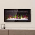 36" Recessed and Wall Mounted Electric Fireplace, Low Noise,Remote Control with 8H Timer, Adjustable Flame Color and Speed, for 161-431 Sq. Ft. Room,1500W