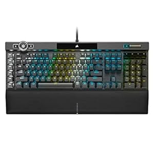 Corsair K100 RGB Mechanical Gaming Keyboard – Cherry MX Speed RGB Silver Keyswitches – PBT Double-Shot Keycaps – Elgato Stream Deck and iCUE Compatible – QWERTY NA Layout – Black
