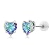 2.14 Ct Heart Mercury Mist Mystic Topaz 10K White Gold Stud Earrings