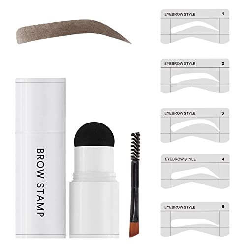 Eyebrow Stamp Stencil Kit Eye Brow Stamping Kit Waterproof Perfect Eyebrow Kit(Medium Brown)