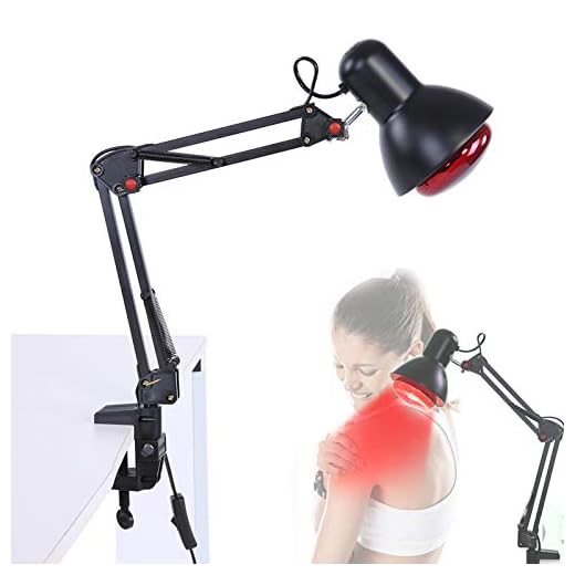 Lámpara de fisioterapia infrarroja, Ajustable Lámpara Infrarrojos Masajem El Alivio del Dolor Muscular, Lámpara de calor de terapia infrarroja para masaje de fisioterapia con trípode para suelo