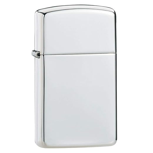 Zippo Sterling Slim High Polish Pocket Lighter, Silver, Sterling Silver High Polish Chrome