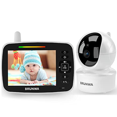 Brunwa Baby-Monitor-With-Camera And Audio 3.5" Screen Video Baby Monitor, Two Way Talk And Remote Camera, Night Vision And 960Ft Range. (White) #TOP17