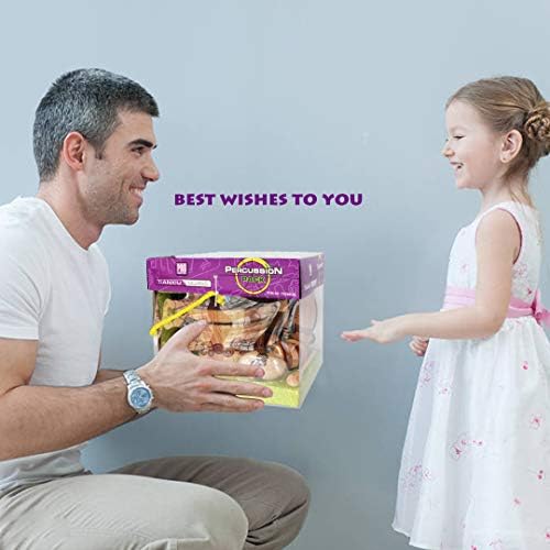 Benelet Natural Wooden Music Kit for Kids, Percussion Musical Instruments Set with Drums for Children, Preschool Music Education, Toddler Musical Toys 8 41UZ4rnRwIL. AC