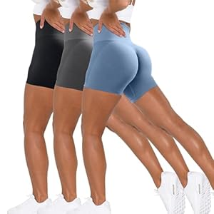 Unthewe 3 Piece Workout Butt Lifting Shorts for Women High Waisted Seamless Gym Yoga Booty Shorts