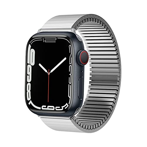 Designed specifically for Apple Watch Ultra 2 49mm Stretchable Elastic Sport Metal bands Compatible with Apple Watch Ultra 49mm Smart Watch stainless steel expansion watchband Silvery