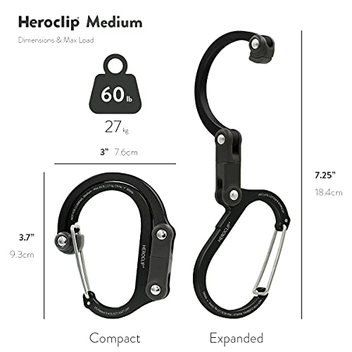 Image of GEAR AID HEROCLIP 360 Swivel Carabiner Gear Clip and Hook (Medium) for Camping, Backpack, Suitcases and Garage Organization