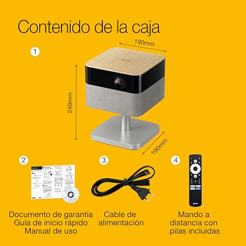 Image of Epson Lifestudio Flex EF-72 Oak, Smart Portable Projector, Sound by Bose, Google TV, 4K Pro-UHD, Adjustable Stand, Indoor /Outdoor Use, 5 Year Warranty*