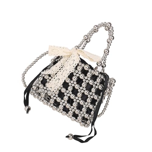 Sac à bandoulière en perles et sac à main tendance en PVC avec sangle amovible