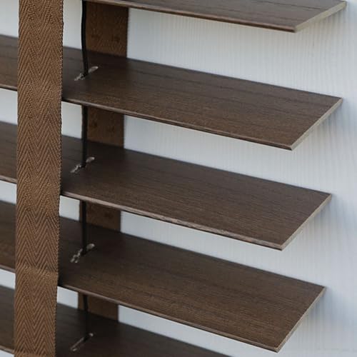 AJTXCSFOQL Persianas Venecianas Madera 40 180 45 175 50 210 55 230 60 225 65 70 75 80 85 90 95 100 110 120 130 140 150 160 cm Ancho Persiana Horizontales con Lamas 50mm Montaje Incluido(Cocoa)