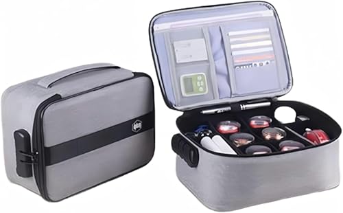 Jifocelt印鑑ケース 法人用 個人用 印鑑 一括収納 印鑑保存袋 ケース ダイヤルロック式 手提げ トラベルポーチ ガジェットポーチ カード 貴重品 収納ポーチ 防犯 防災 旅行 出張 便利グッズ 内部仕切り調整可能 撥水 防傷素材 255*180*