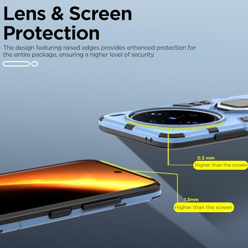Image of Amazon Basics Back Cover for Vivo X100 Pro 5G| 360 Protection Case| D5 Tough Armor Bumper Case (Blue)