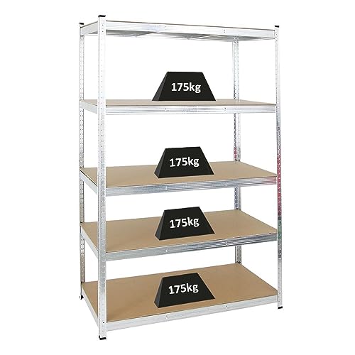 PROREGAL Schwerlastregal Ragnar für Gesamtlast 875kg Maße: 180x120x60 Verzinkt, Kellerregal, Steckregal, Garagenregal, Lagerregal PROREGAL Schwerlastregal Ragnar für Gesamtlast 875kg Maße: 180x120x60 Verzinkt, Kellerregal, Steckregal, Garagenregal, Lagerregal