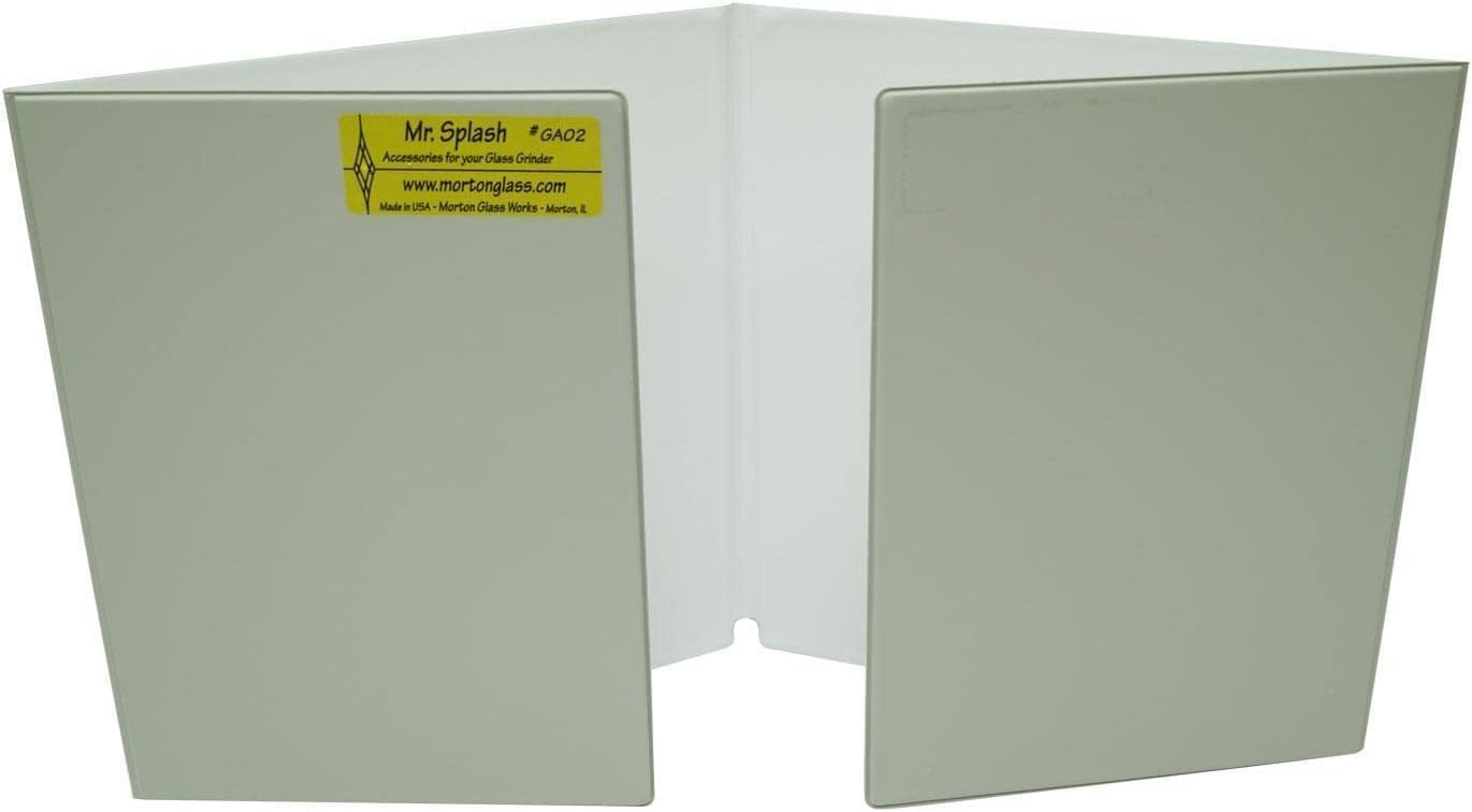 Mr. Splash Grinder Splash Guard – 4-Panel Vinyl Shield for Glass Grinders – Protects Work Area from Debris – 21" x 8" x 11.25" – Easy to Set Up and Clean