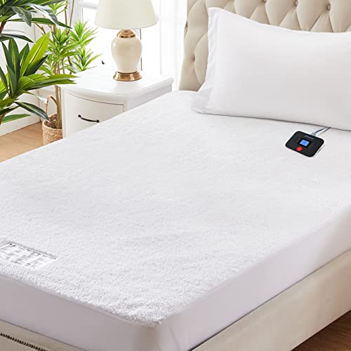 Westinghouse Heated Mattress Pad, Luxury Quilted Bed Warmer with 10 Heat Settings, 1-12H Auto Shut Off Timer, Deep All Around Elastic Pocket