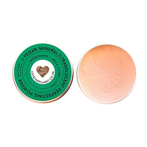 Love The PlanetVegan Transclucent Perfecting Powder in Refillable Tin, Loose Powder Makeup for Face, Radiant and Flawless Finish, Suitable for All Skin Tones 10g