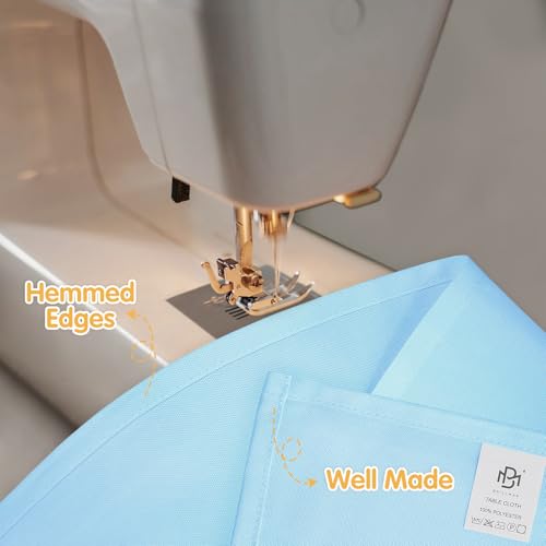 Image of BRILLMAX 10 Pack Light Blue Tablecloths 70x120 in for 6-8ft Rectangle Table | 150 GSM Polyester Fabric, Universal Fit, Water, Stain & Wrinkle Resistant Cloth Cover for Wedding Reception Banquet Party