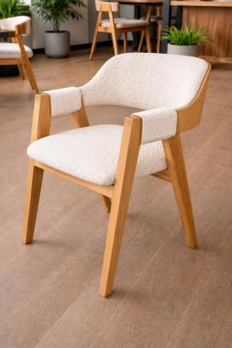 Cadeira de Madeira de Carvalho Estofada Design Moderno para Sala de Jantar