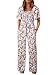 Happy Sailed Floral Jumpsuits for Women Overalls Dressy Casual Summer Fashion Short Sleeve High Waisted Belt Wide Leg Long Pants Rompers Resort Wear 2025 Purple Small
