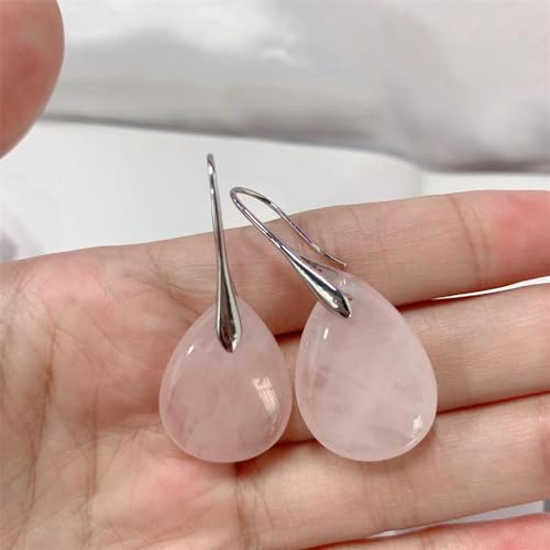 Minimalist Natural Stone Hook Dangle Drop Earrings for Women Dainty Colorful Crystal Healing Teardrop Dangling Lightweight Hypoallergenic Fashion Trendy Jewelry Gift2