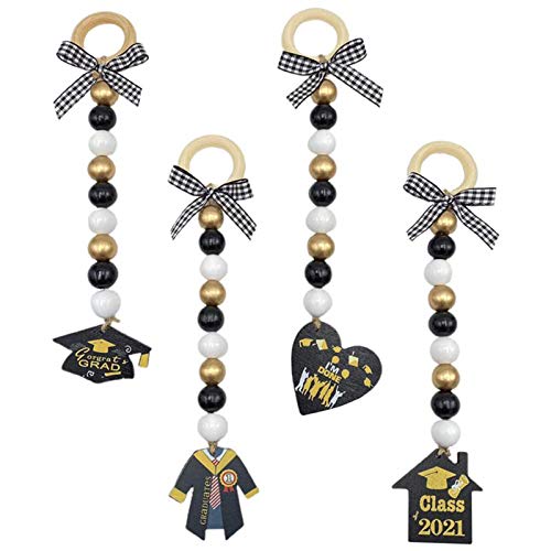 Zoonai Graduation Party Hanging Beads Decoration Wood Bead Garland With Tassel Rustic Country Farmhouse Decor Home Decor Ornament Prayer Beads Wall Hanging Decor (A-Clothes) #TOP2