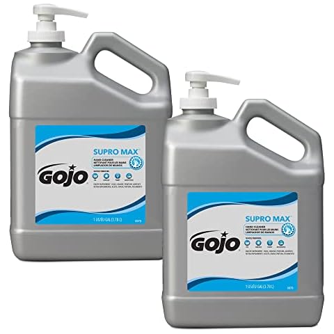 GOJO SUPRO MAX Hand Cleaner, 1 Gallon Heavy-Duty Hand Cleaner with Gentle Scrubbers Pump Bottle (Pack of 2) – 0979-02 Cover