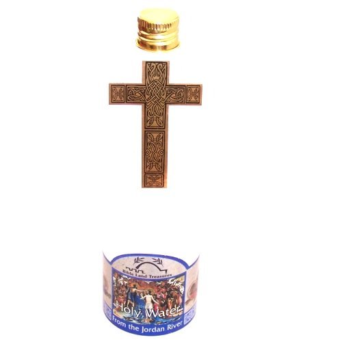 Holy Land Market water form the Jordan River in a Cross shaped Bottle