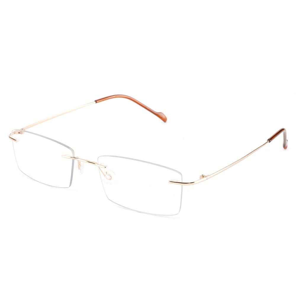 Cyxus 100% Titan Blaulichtfilter Brille Ohne Stärke, Blockieren Blaue Licht von PC, TV und Handy, Anti UV400, Computerbrille (Golden 8602)