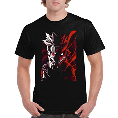 Camiseta de Hombre Shuriken Manga Anime Zorro Nueve Colas 001 M