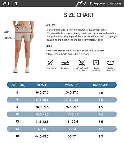 Willit Women's Golf Hiking Shorts Quick Dry Athletic Casual Summer Shorts With Pockets Water Resistant 4.5" Khaki 10 #TOP6