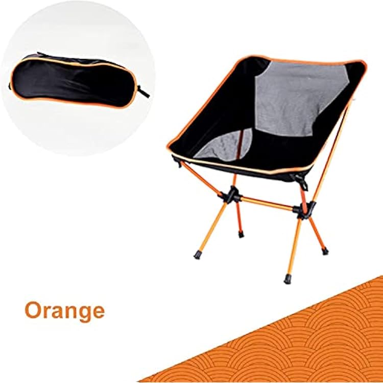 Folding Camping Chairs,Compact Folding Lightweight Chairs Heavy Duty,Outdoor Fishing Beach Camp Picnic Concert Hiking,Camping Chairs with Carry Bag,3black (2orange)