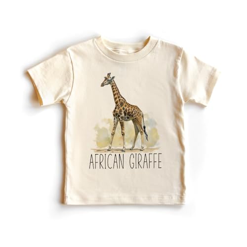African Giraffe Toddler Shirt - Cute Educational Giraffe Animal Species Kids Safari Clothing - Natural Boho Toddler & Youth Tee
