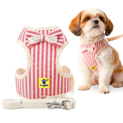 Image of A+a Pets' Cat & Small Dog Harness with Leash Set | Comfortable Vest, Escape-Friendly Combo (Red, M)