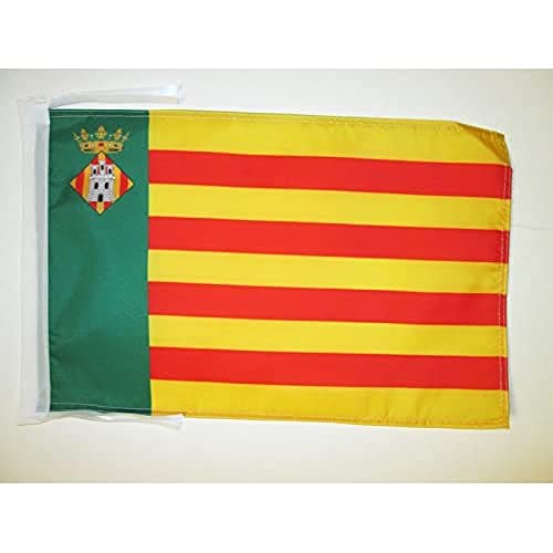 AZ FLAG, Province of Castellón Flag, 18'' x 12'', 100% Polyester Castellon Small Banner with Two Cords, Fade Resistant