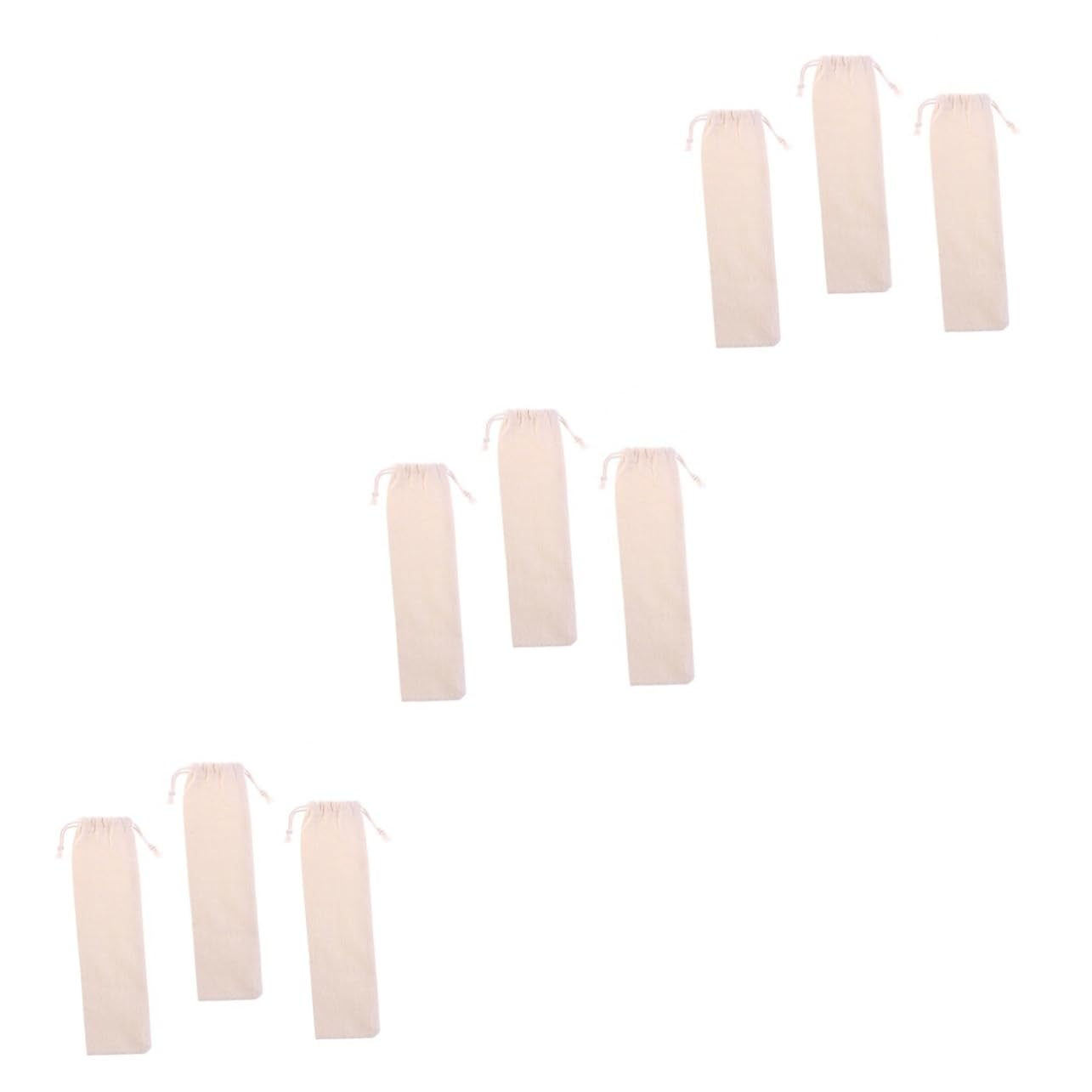 Unomor 30pcs Cotton and Linen Pouch Bags for Straw Storage Drawstring Design for Easy Access Lightweight and Washable Bags for Reusable Cutlery and Drinking Straws