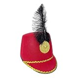 Genérico Sombrero De Soldado Cascanueces - Gorro De Banda De Marcha De Plumas De Poliéster De 56 Cm | Accesorio De Desfile Militar Juego De Roles Puesta En Escena Festival Cosplay Eventos
