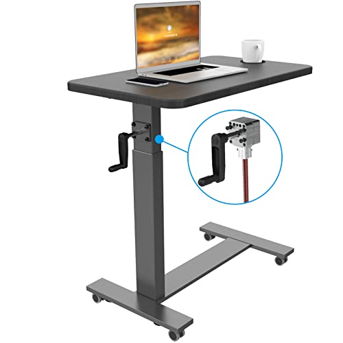 Balee Height Adjustable Overbed Table, Bed Table Adjustable Over The Bed Mobile Standing Desk Laptop Desk Bedside Table for Home and Hospital Bed Use