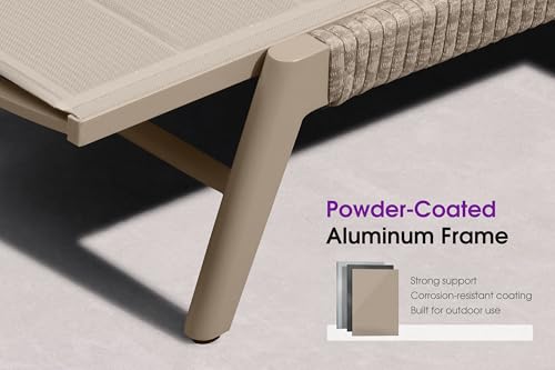 Image of PURPLE LEAF Outdoor Lounge Chair 3D Textilene Rust-Free Frame Nurture Shale