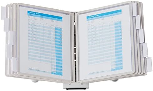 DURABLE Desktop Reference System, 10 Double-Sided Panels, Letter-Size, Gray, SHERPA Design (554210)