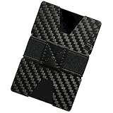 Fidelo Minimalist Wallet For Men - Slim RFID Blocking Mens Wallets Credit Card Holder. 3K Carbon Fib