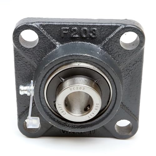 Parts and Parts UCF203 Spannlagergehäuseeinheit, 17x86x33,3mm Stehlager, Gehäuse mit Einsatz, Flanschlager, Lagerbock, Einfache Montage für Maschinen, Förderer und Werkzeuge