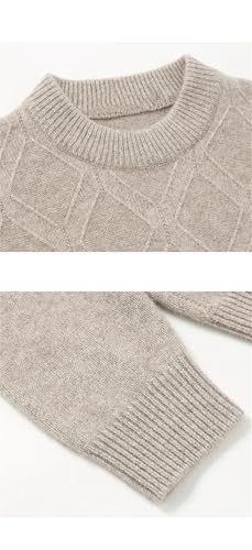 Vsadsau Men Thick Crew Neck Sweater Wool Solid Knit Sweater Pullover Long Sleeve Warm Casual Jumpers4