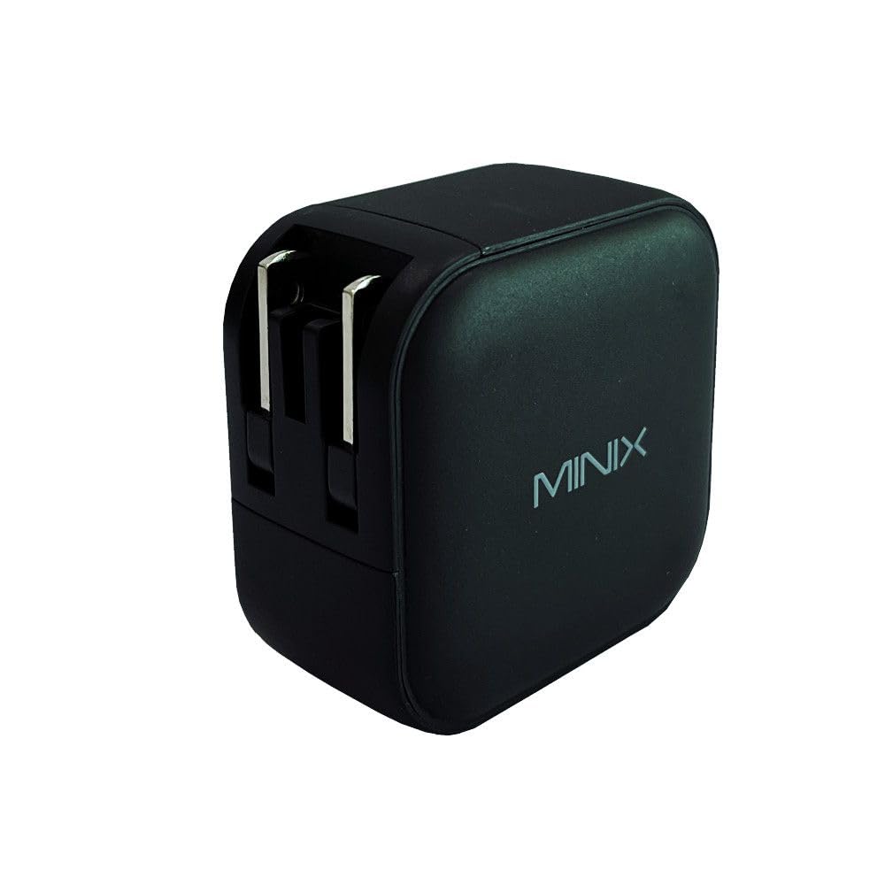 MINIX NEO P1 Caricabatterie da parete con 3 porte USB: 2 x USB-C 3.0 (massimo 65 W), 1 x USB-A Quick Charge 3.0 (massimo 36 W), adattatore incluso: spina UE/UK/USA