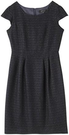 Amazon Co Jp アンタイトル Untitled L ラメツイードフレアワンピース 46 5l ネイビー系 493 服 ファッション小物