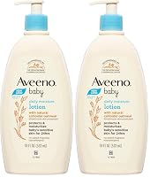 Aveeno Baby Daily Moisturising Fragrance Free Sensitive Moisturising Lotion 532ml | Perfect for dry sensitive skin| Moisturises and protects skin for 24 hours (Pack of 2)
