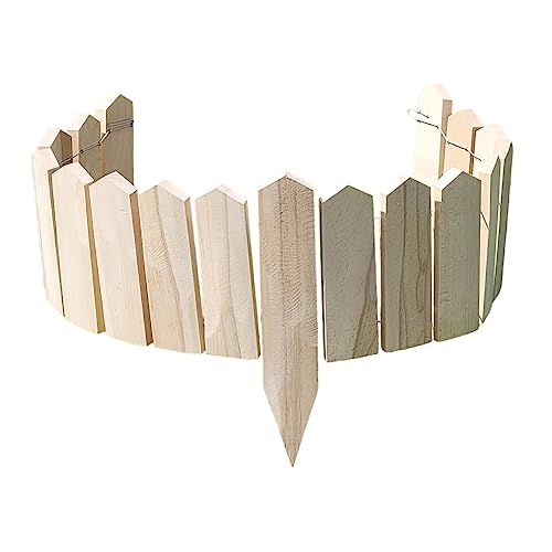 Gartenzaun, unbemalter Lattenzaun aus starkem, dickem Buchenholz. Flexibler Dekozaun – Holzzaun 120 cm x 20 cm hoch. Das Holz wird aus Holzfässern gewonnen. Rasenkantenzaun