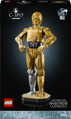LEGO Star Wars C-3PO - 75398 | Bausatz für Erwachsene, Modell mit Ständer...